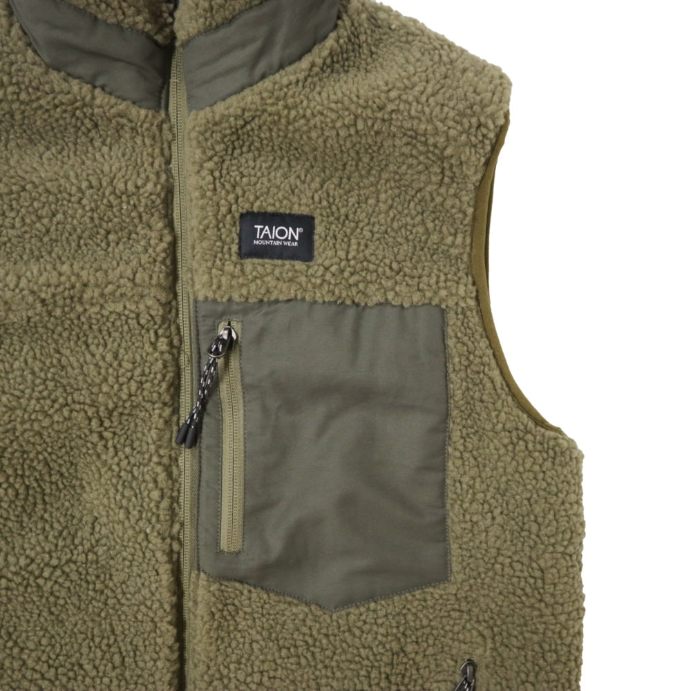 TAION(タイオン)Mountain Reversible Down / Boa Vestマウンテン リバーシブル ダウン/ボア ベスト（ユニセックス）【TAION-R002MB】