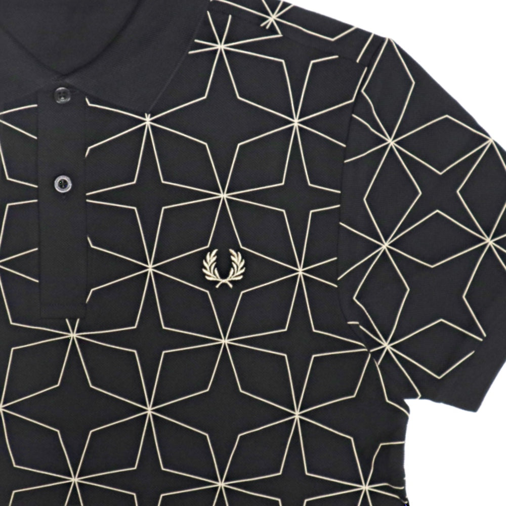 FRED PERRY(フレッドペリー) Geometric Fp Polo Shirt　ジオメトリックプリント ポロシャツ【M7733】