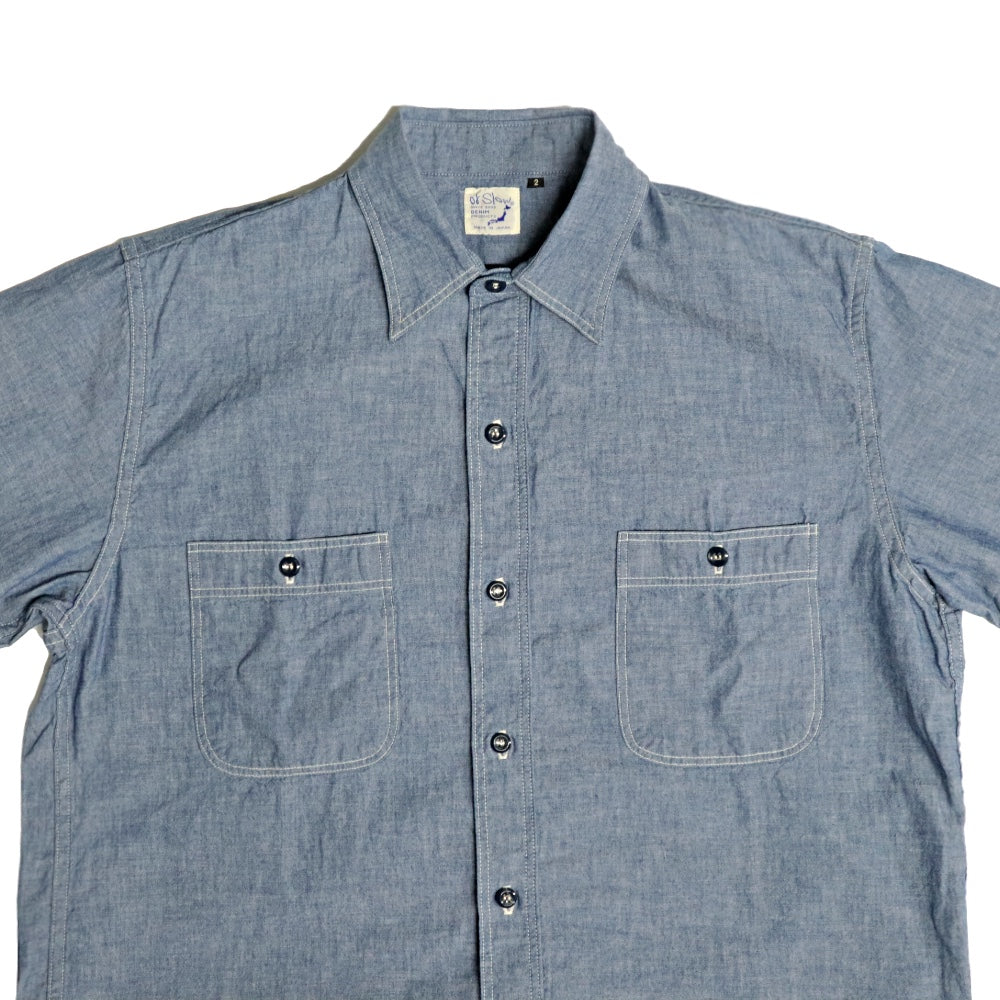 orSlow(オアスロウ) SHORT SLEEVE CHAMBRAY WORK SHIRT ショートスリーブ シャンブレー ワーク シャツ 【01-V8170-84】