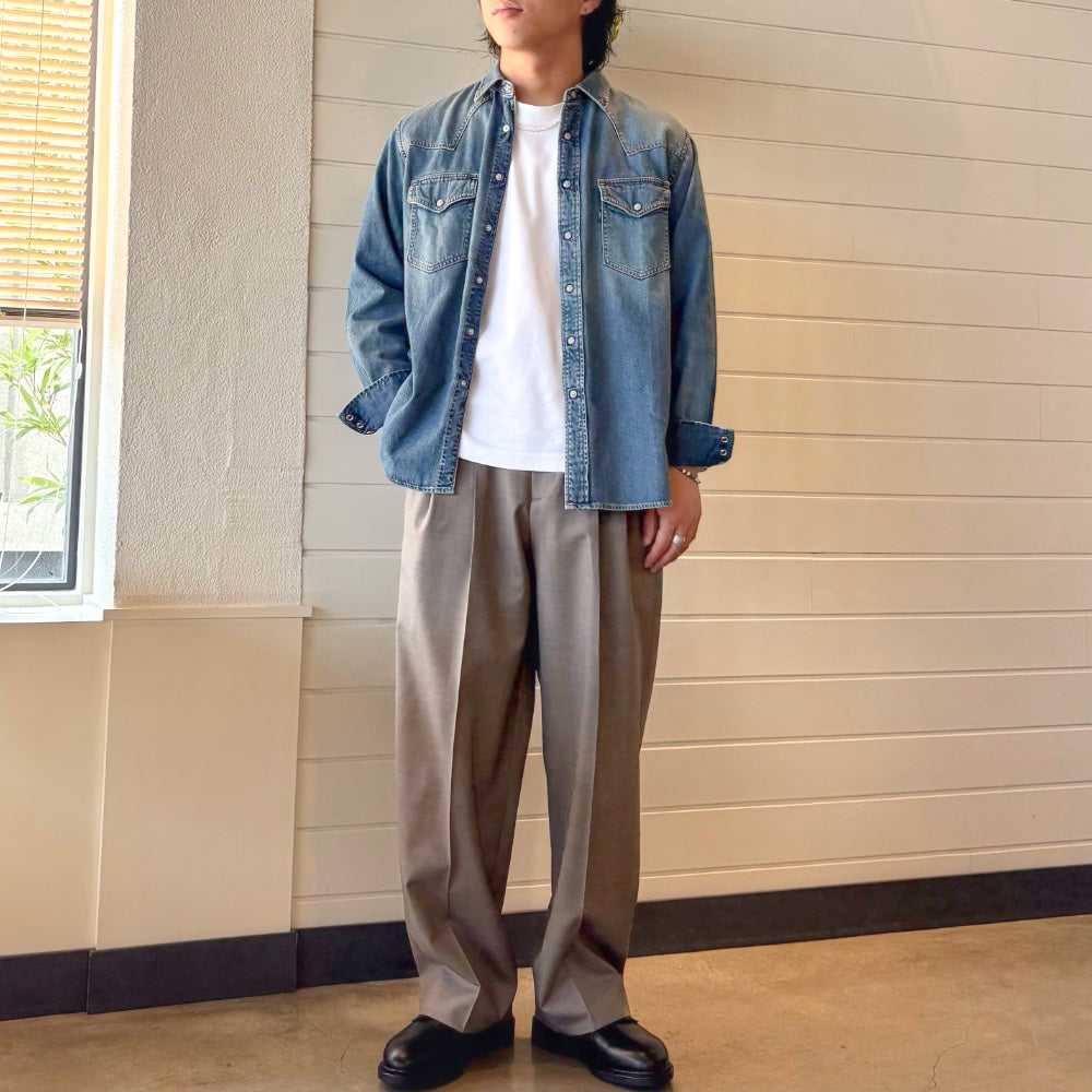 FOB FACTORY(エフオービー ファクトリー) Denim Western Shirt デニム ウエスタン シャツ【F3506】