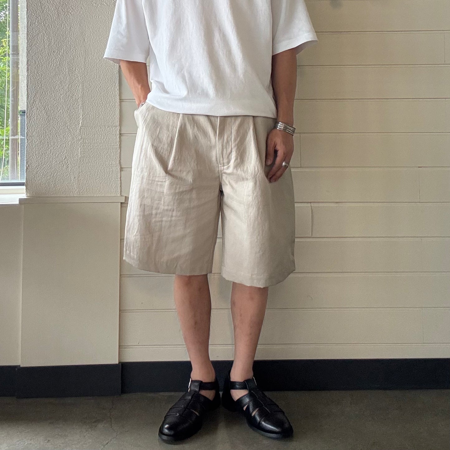 STILL BY HAND(スティル バイ ハンド)Cotton Linen Wide Shorts コットン リネン ワイド ショーツ【PT10261】