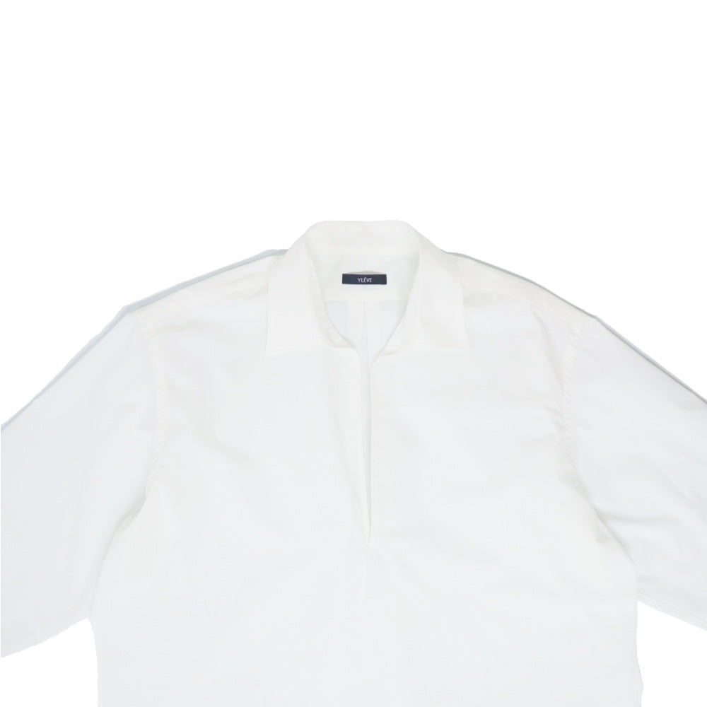 YLÈVE(イレーヴ) メンズ/ Cotton Silk Typewriter Skepper Shirts コットン/シルク タイプライター スキッパーシャツ【1706150019】