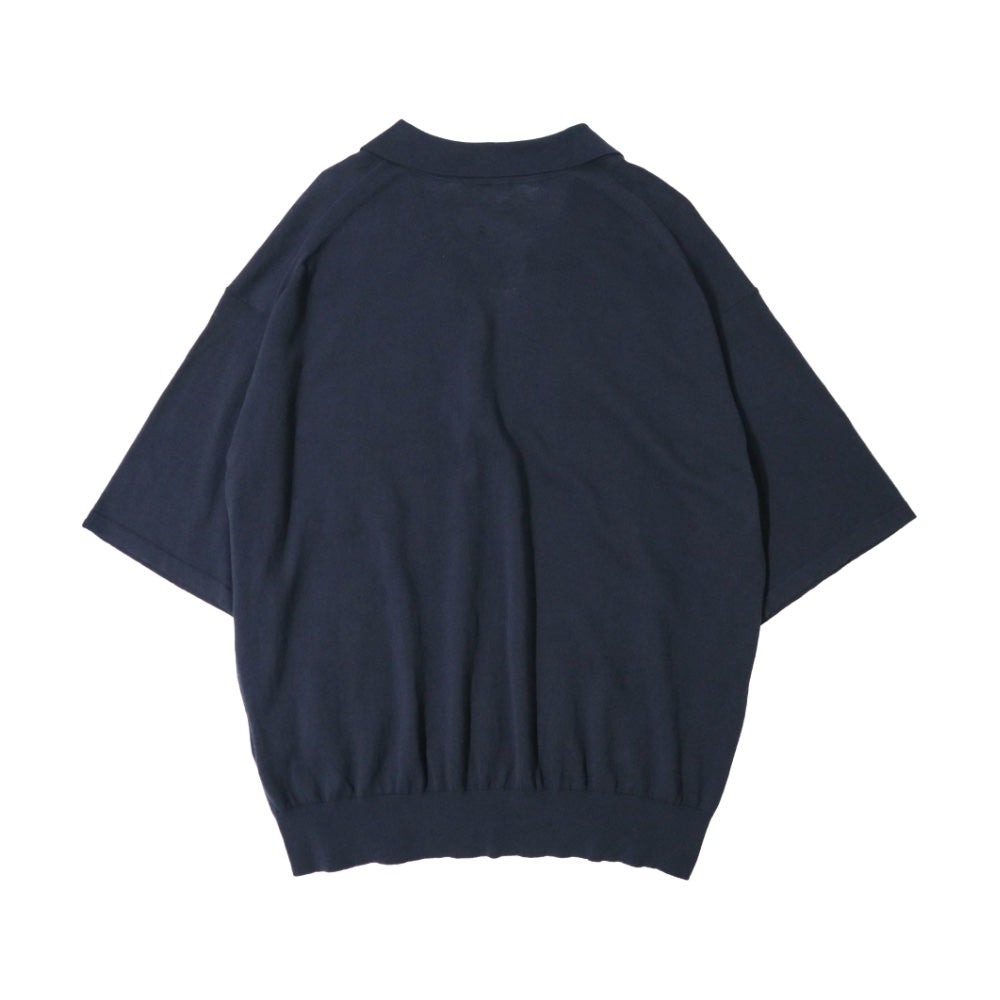 YLÈVE(イレーヴ) メンズ/ COTTON LINEN KNIT SKIPPER POLO コットン/リネン スキッパー シャツ 【1706160074】