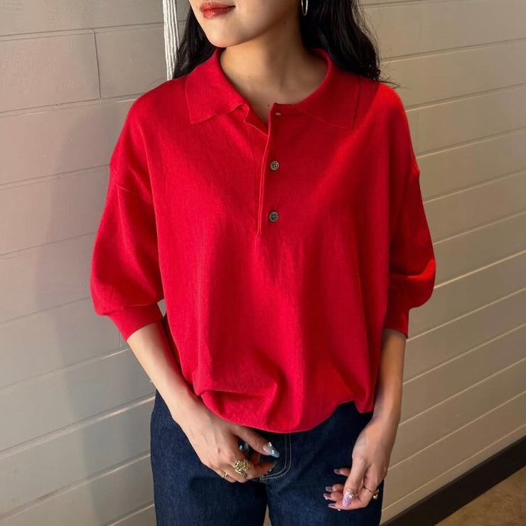 oblada(オブラダ)レディース"SUMMER HENRY POLO KNIT"サマーヘンリーポロニット 【M2610KN02】