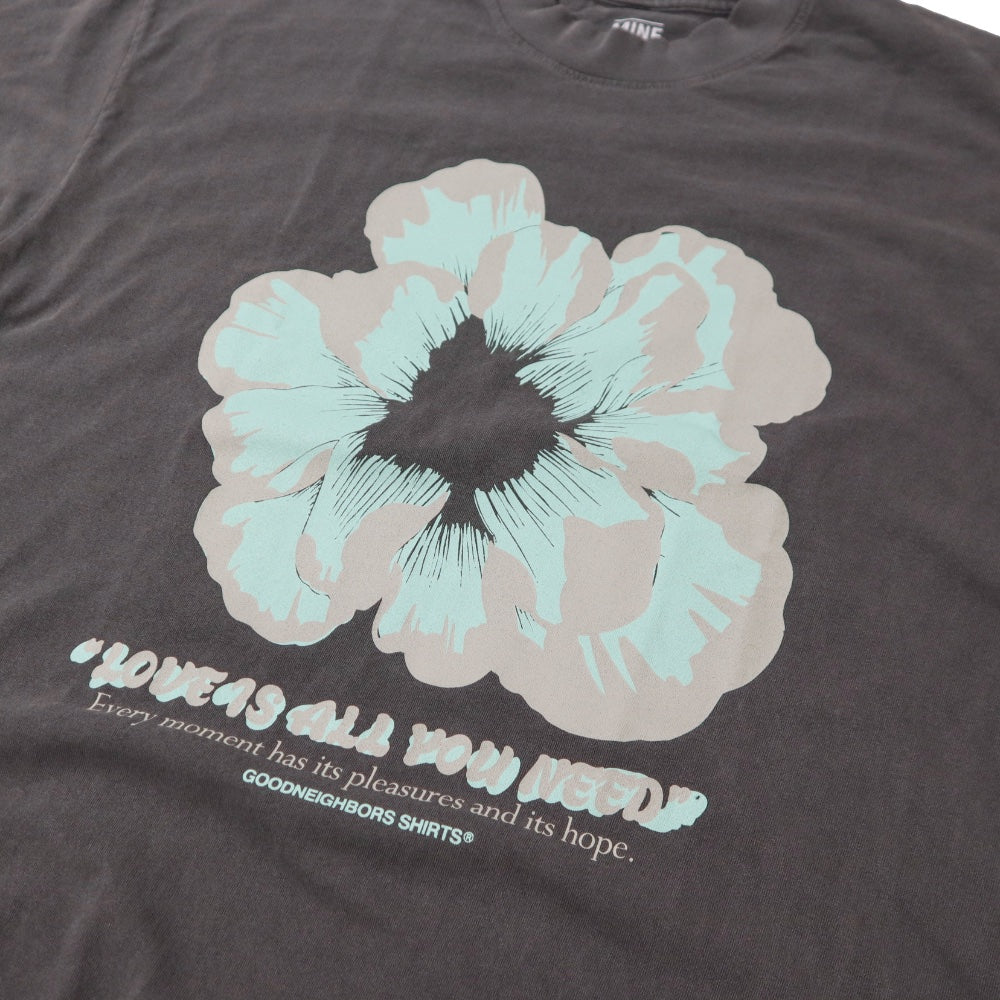 GOODNEIGHBORS SHIRTS(グッドネイバーズシャツ)×MINE USA(マイン) RELAX FIT S/S T-SHIRTS FLOWER (BLACK)【MGS-013】