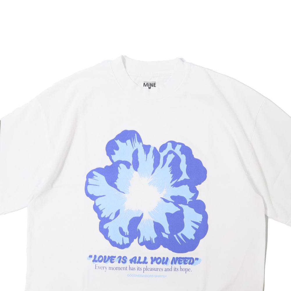GOODNEIGHBORS SHIRTS(グッドネイバーズシャツ)×MINE USA(マイン) RELAX FIT S/S T-SHIRTS FLOWER (WHITE)【MGS-013】