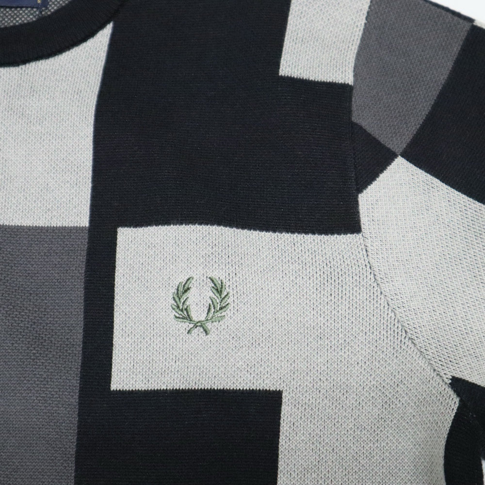 FRED PERRY(フレッドペリー)Mens Pixel Jacquard Jumper メンズ ジャガードニット コットンセーター【K6505】