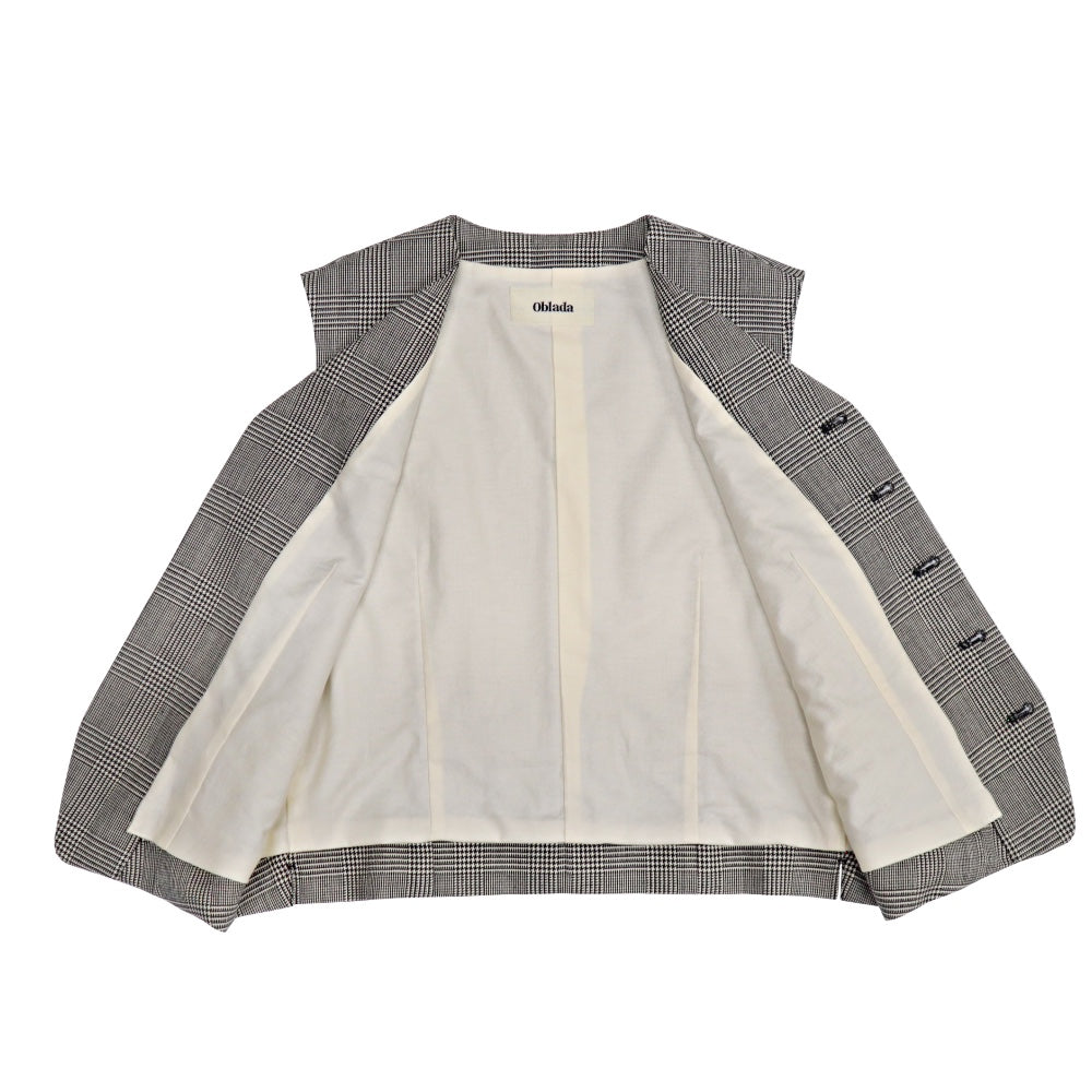 Oblada グレー系チェック ベスト Oblada グレー系チェック ベスト