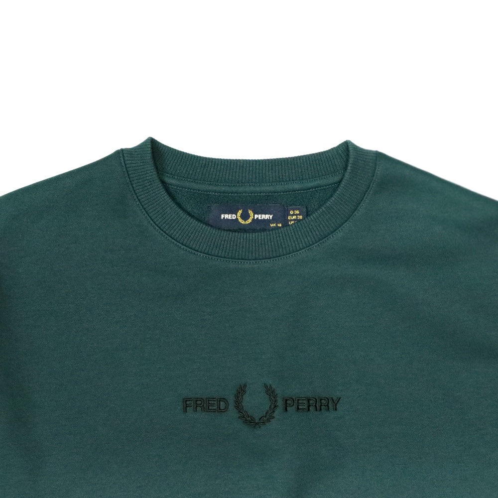 FRED PERRY(フレッドペリー)レディース Branded Sweatshirt 裏フリース クルーネックウェットプルオーバー【G6127】