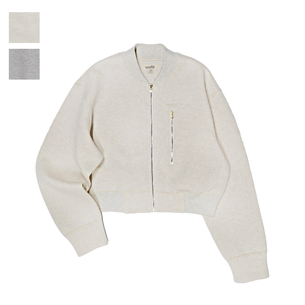 unfil(アンフィル)レディース　ダブルフェイスジャージージップアップブルゾン "double faced jersey cropped zip jacket"【WFSP-UW109】