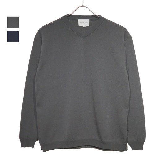 STILL BY HAND(スティル バイ ハンド) SHALLOW V-NECK SWEATER シャロウ Vネック セーター"24SS"【KN04241】