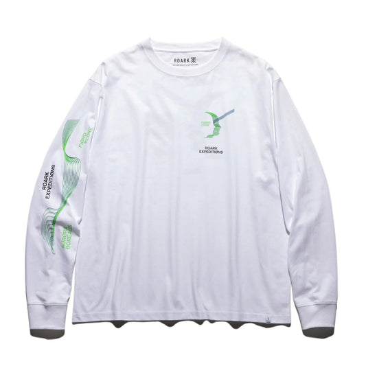 ROARK REVIVAL(ロアーク リバイバル)"AURORA" L/S TEE プリント ロングスリーブ Tシャツ【RLTJ1050-WHT】