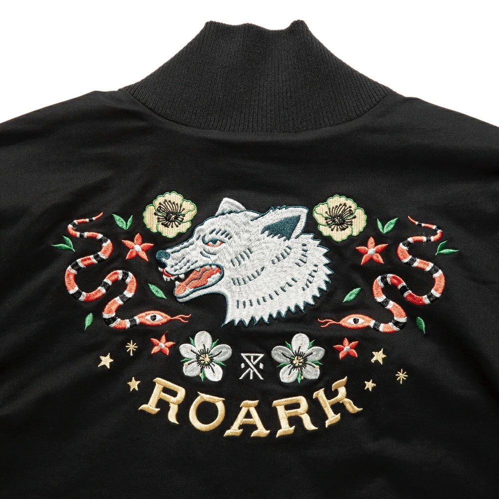 ROARK REVIVAL(ロアーク リバイバル)"WOLFPACK" BOMBER JACKET フリースバック ドリズラージャケット【RJJ1053-BLK】