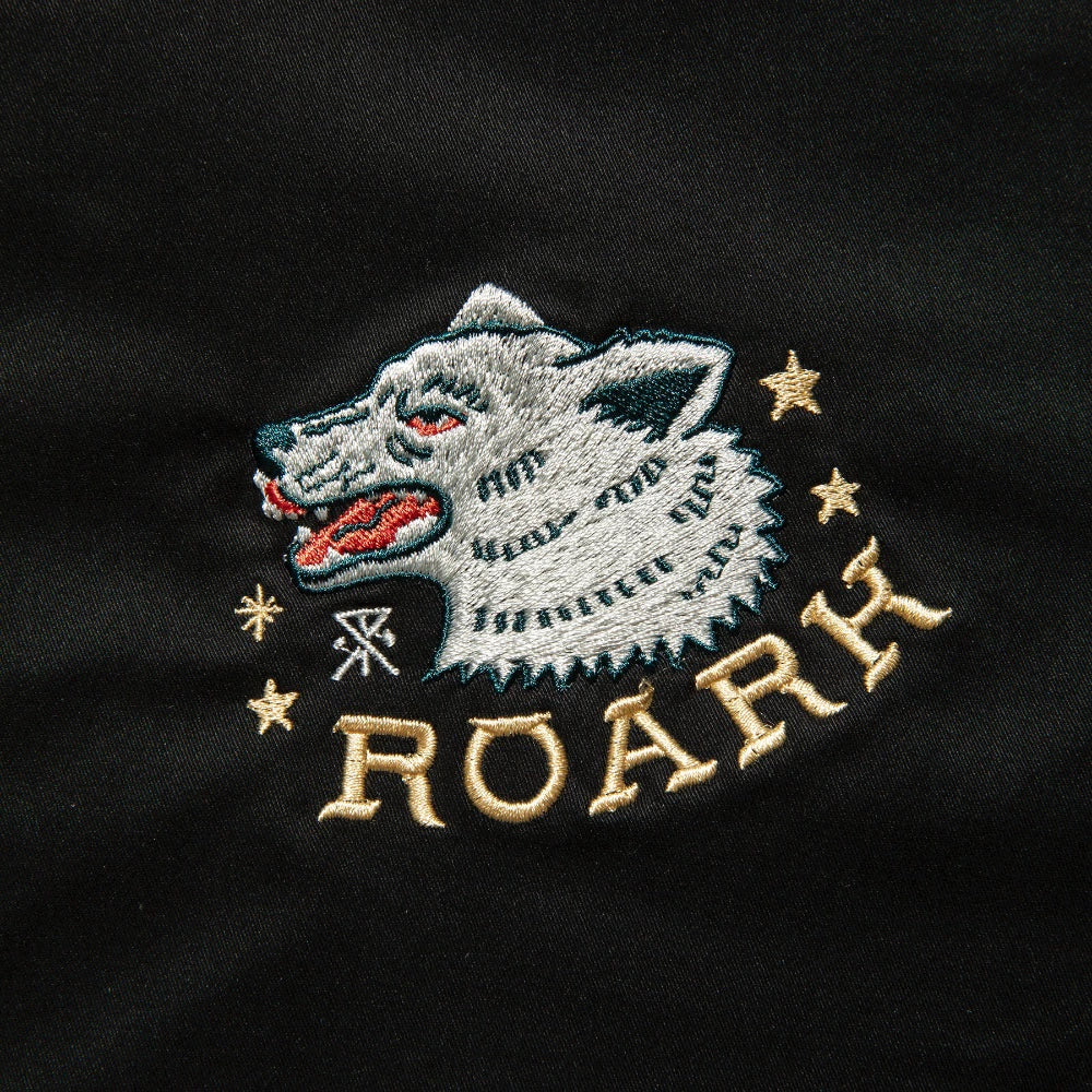 ROARK REVIVAL(ロアーク リバイバル)"WOLFPACK" BOMBER JACKET フリースバック ドリズラージャケット【RJJ1053-BLK】