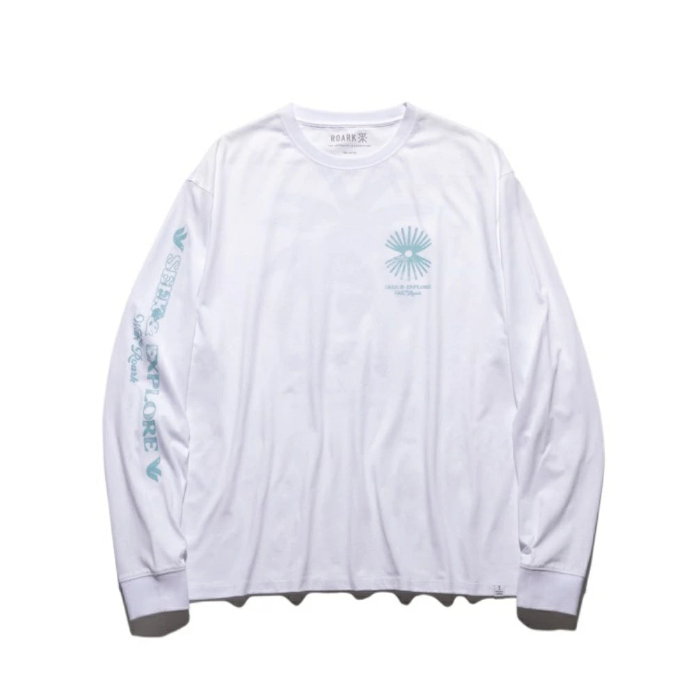 ROARK REVIVAL(ロアーク リバイバル)"SEEK & EXPLORE" L/S TEE プリント ロングスリーブ Tシャツ【RLTJ1102-WHT】