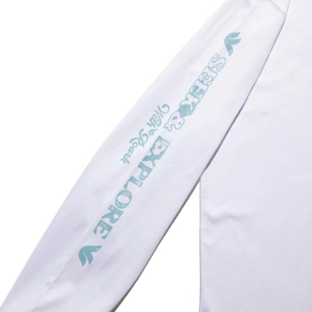 ROARK REVIVAL(ロアーク リバイバル)"SEEK & EXPLORE" L/S TEE プリント ロングスリーブ Tシャツ【RLTJ1102-WHT】