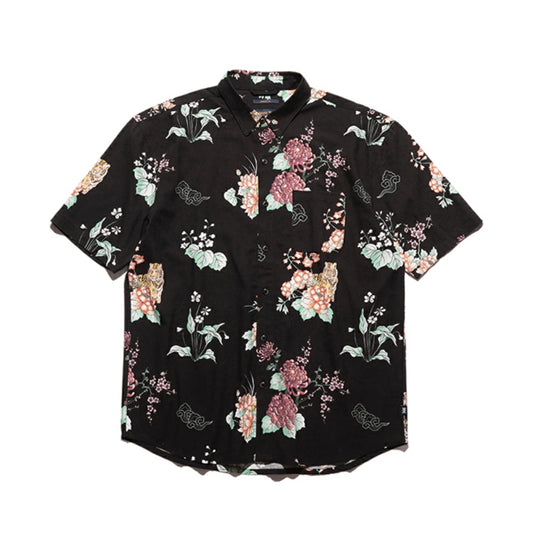 ROARK REVIVAL(ロアーク リバイバル)"TIGER LOTUS" JOURNEY SS SHIRTS【RWJ1104-BLK】