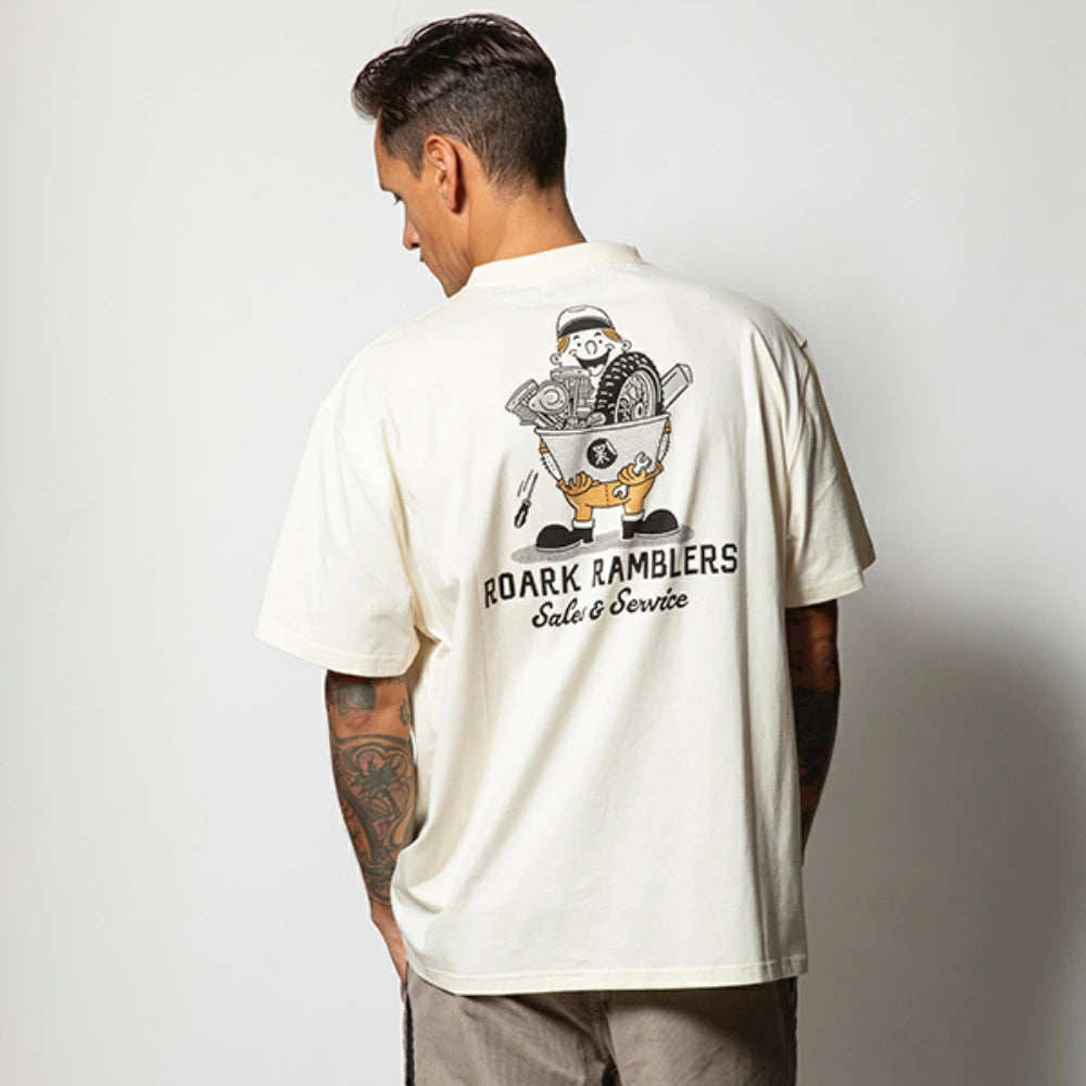 ROARK REVIVAL(ロアーク リバイバル)"RAMBLERS" S/S TEE 【RTJM1121-NAT】
