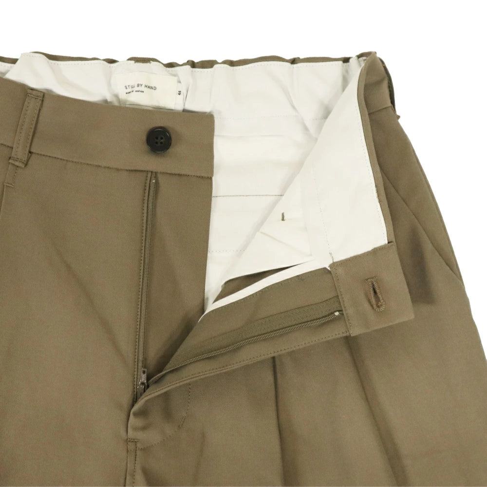 STILL BY HAND(スティル バイ ハンド)Deep Tuck Presses Pants 強撚コットン 2タック テーパード パンツ【PT06253】