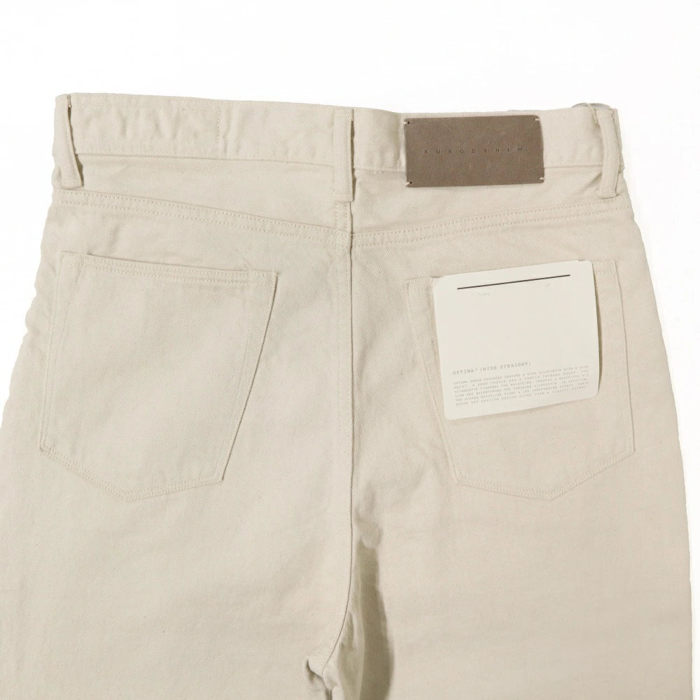 KURO DENIM (クロ デニム) OPTIMA Wide Straight Denim "OFF WHITE" ワイド ストレート デニム オフホワイト【964029】