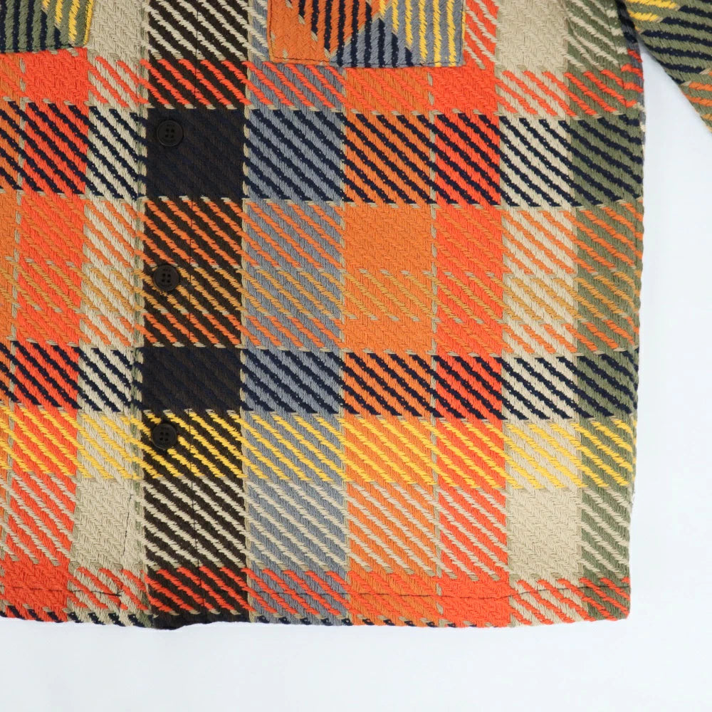 Wax London(ワックスロンドン)Whiting - Pike Check Overshirt ”Orange/Multi”