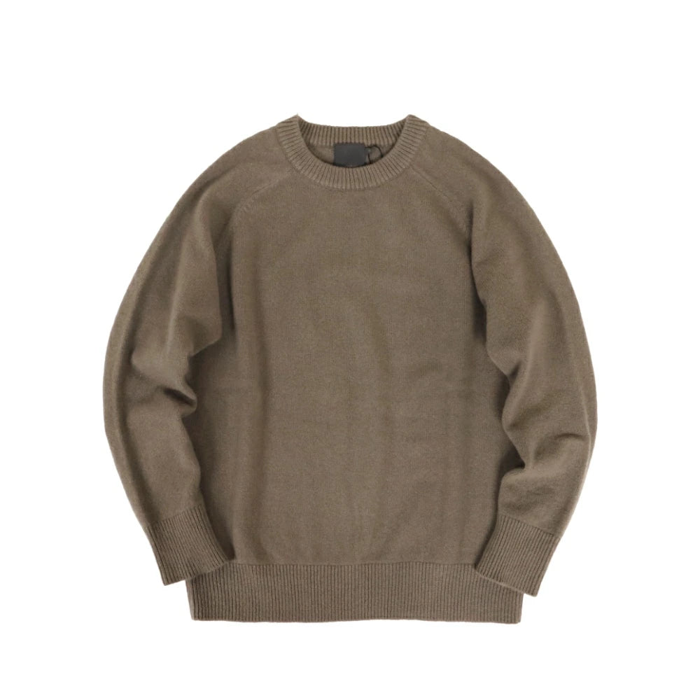 comm.arch.(コムアーチ)メンズ HAND FREMED SADDLE B.B ハンドフレーム ラムウール クルーネックセーター"25AW"