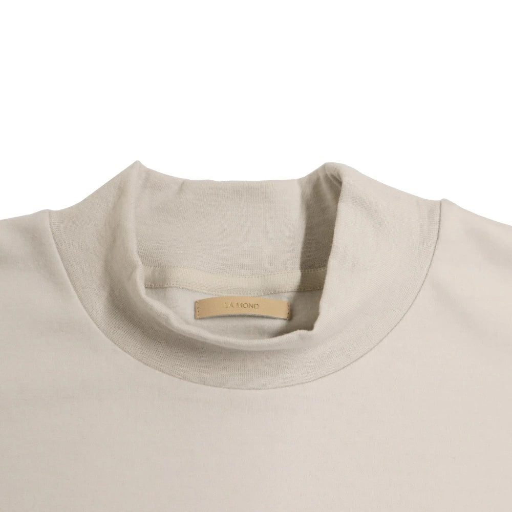 LAMOND(ラモンド) UNISEX/ユニセックス DRAWST Mock Neck Wool Long Teeドロスト モックネック ウォッシャブルウール ロングT【LM-C-207-WL】