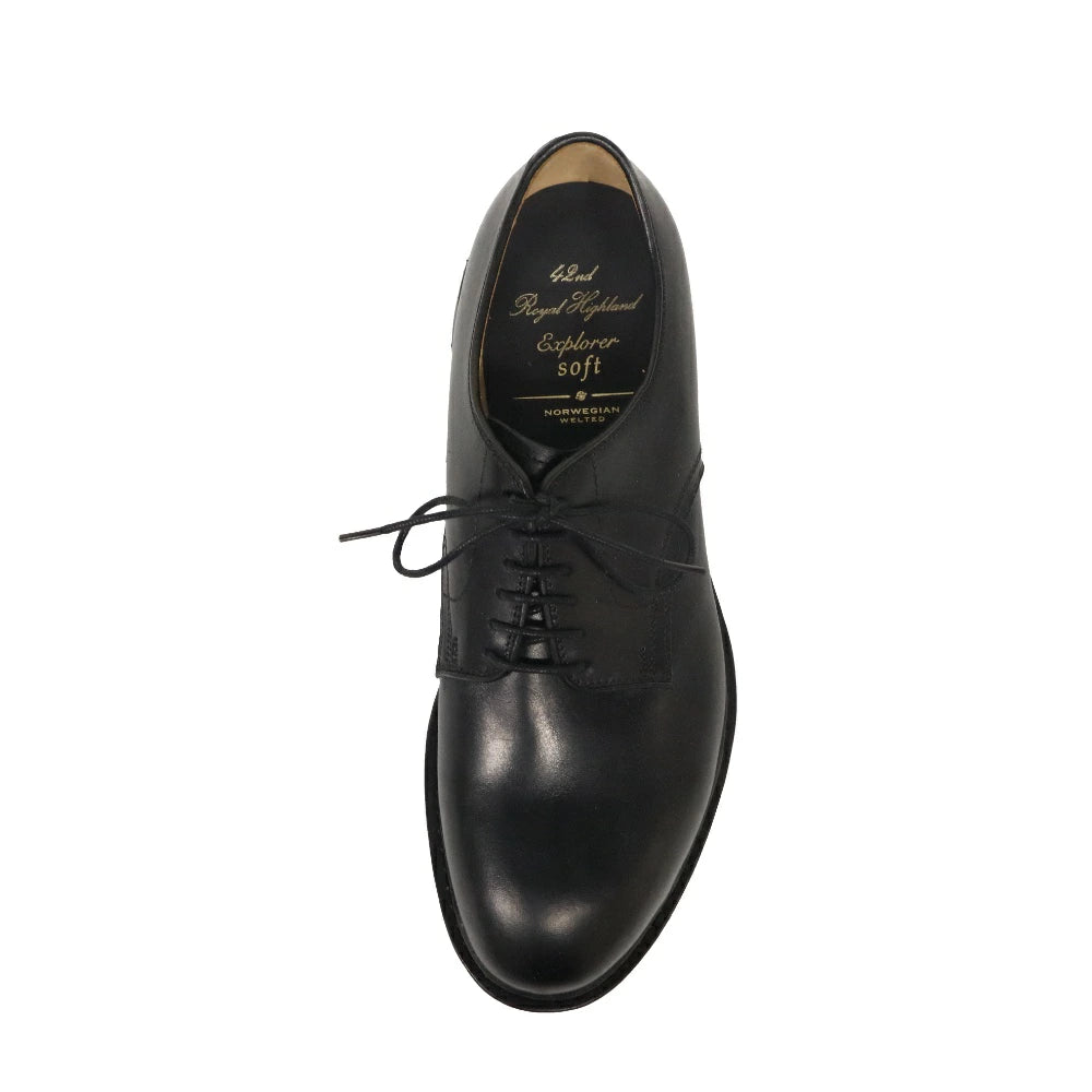 42ND ROYAL HIGHLAND Mens Explorer soft Black ノルウェージャン ソフトレザー プレーントゥ【CSN2201-01】