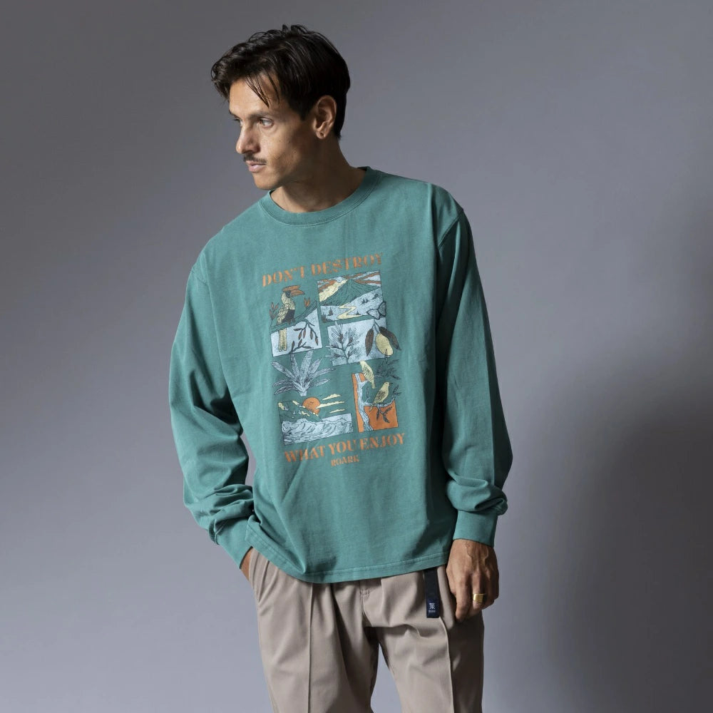 ROARK(ロアーク)"ENJOY" WELL WORN L/S TEE "26SS"【RLTJ1203-HUN】