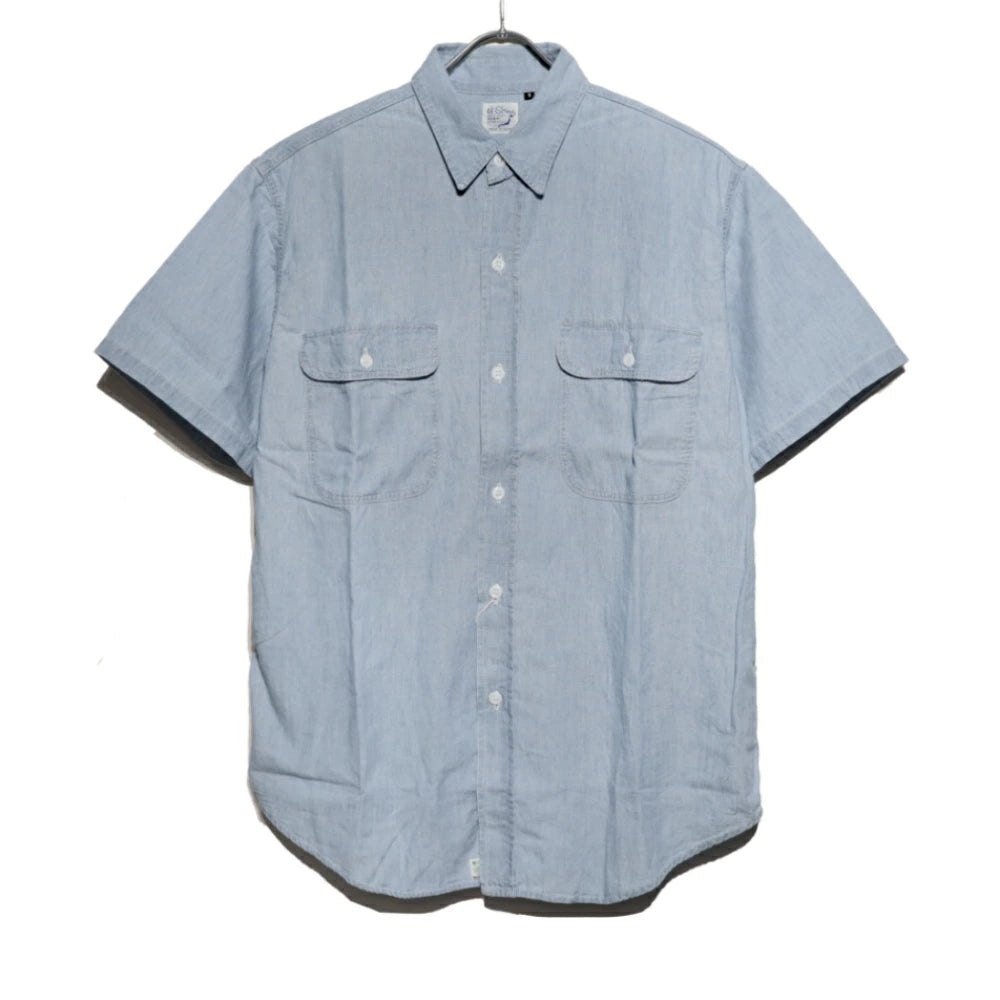 orSlow(オアスロウ) S/S Chambray Work Shirts w/ Flap Pocket ショートスリーブ シャンブレー ワーク シャツ "26SS"【01-8172-99】