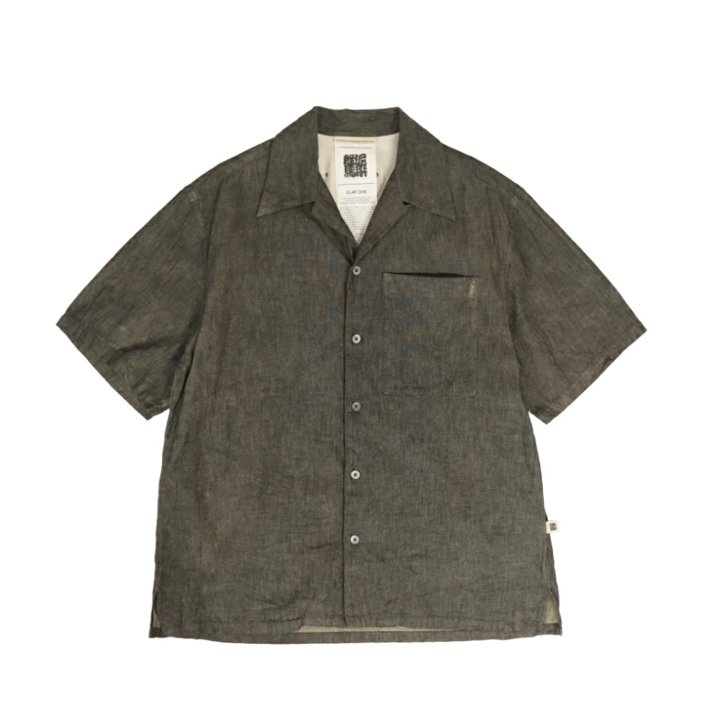 GOODNEIGHBORS SHIRTS(グッドネイバーズシャツ)BORROUGHS Relax Fit S/S Shirts BLACK 群馬泥染め リラックス フィット オープンカラーシャツ【BCS-149】