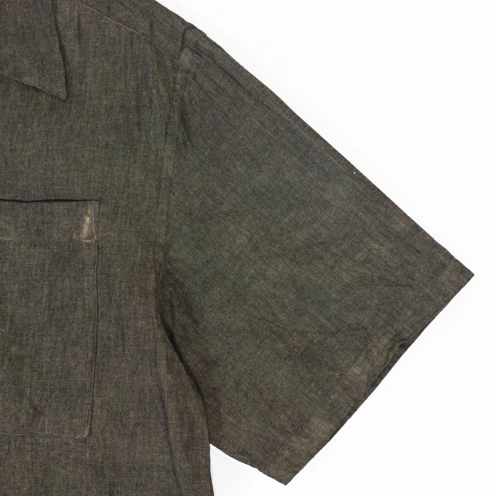 GOODNEIGHBORS SHIRTS(グッドネイバーズシャツ)BORROUGHS Relax Fit S/S Shirts BLACK 群馬泥染め リラックス フィット オープンカラーシャツ【BCS-149】