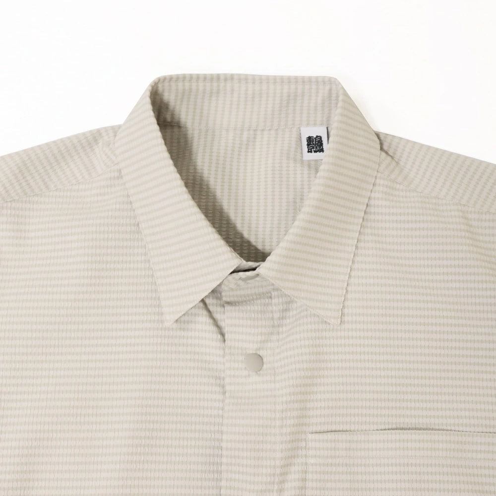 beruf baggage(ベルーフバゲージ)×GOODNEIGHBORS SHIRTS(グッドネイバーズシャツ)COMFY S/S Shirts "BEIGE" ドットエア ショートスリーブ シャツ【brf-GNS02】