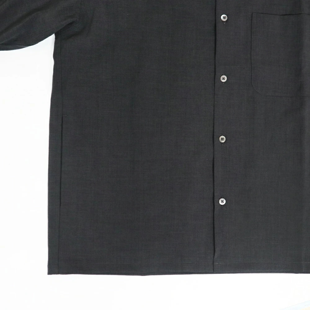 LAMOND(ラモンド)Shari Shirts ハイツイスト ポリエステル オープンカラーシャツ"26SS"【LM-S-083-UM】