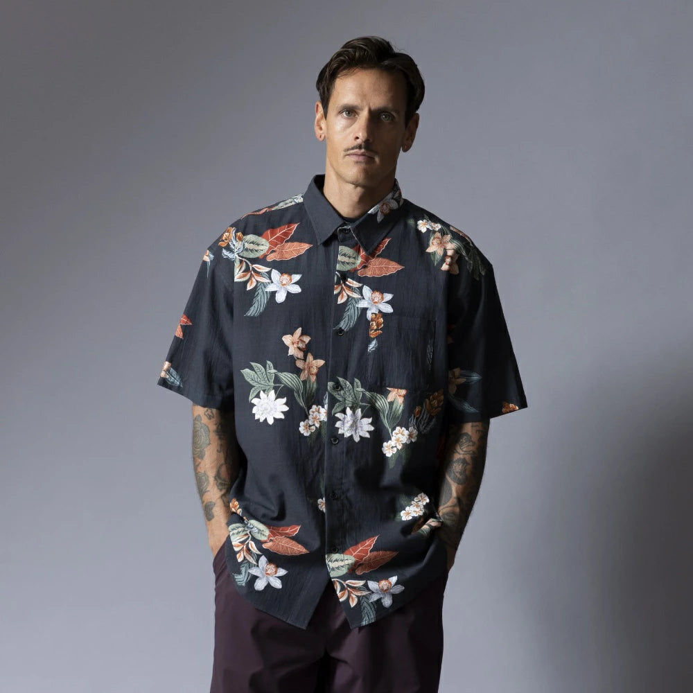 ROARK(ロアーク)"PALAWAN FLORAL" JOURNEY S/S【RWJ1206-BLK】