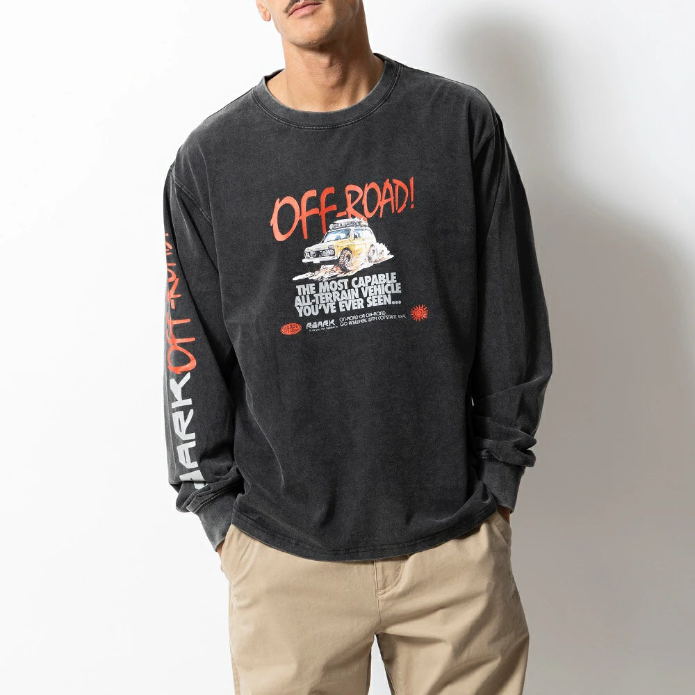ROARK(ロアーク)"OFF ROAD" WELL WORN L/S TEE【RLTJ1253-BLK】