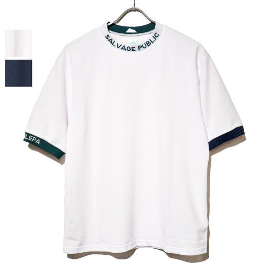 SALVAGE PUBLIC Kolepa(サルベージ パブリック コレパ)"Malama" Recycle Pique 鹿の子 モックネックTシャツ